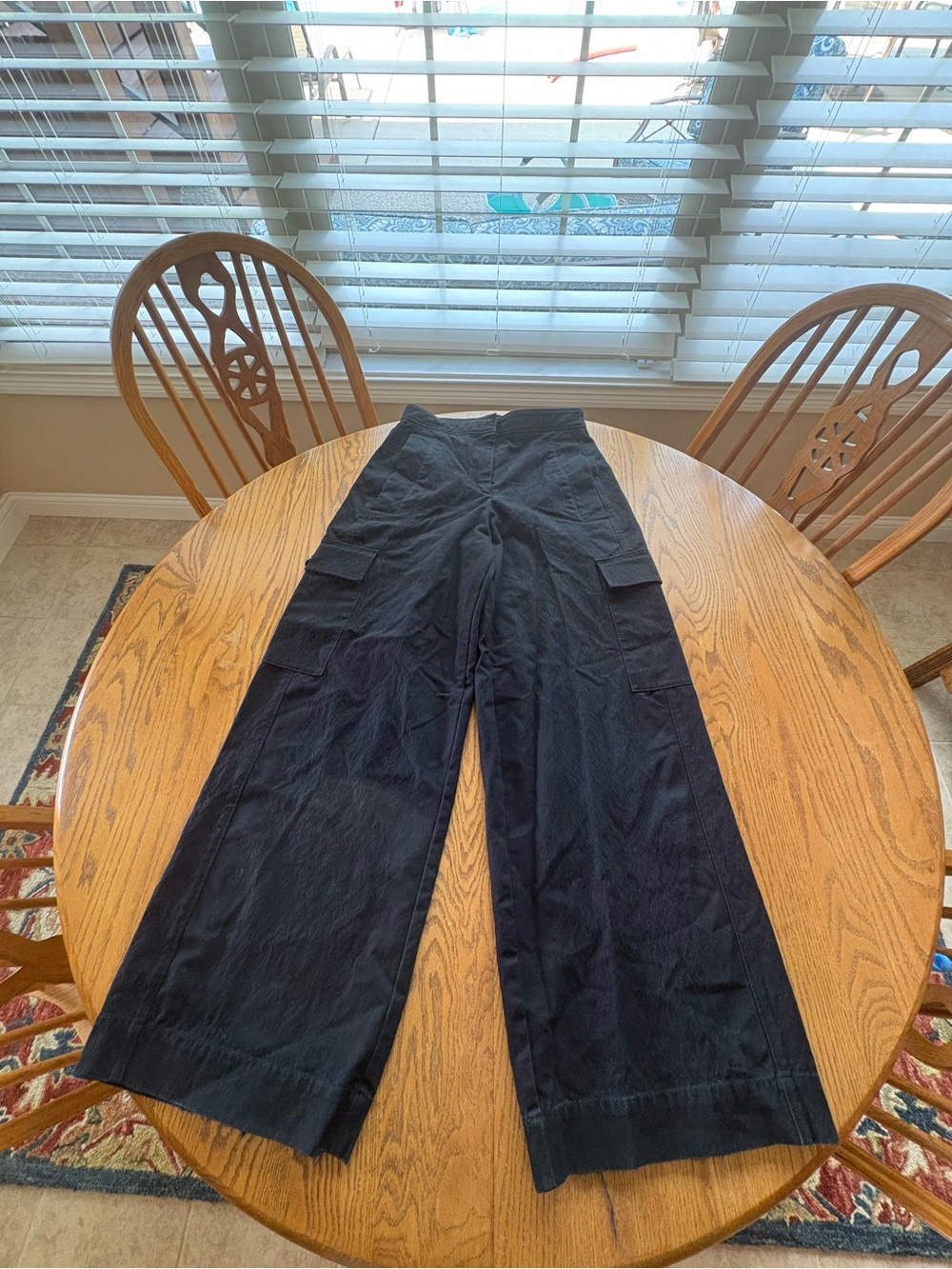 COS Dark Navy Wide Leg Cargo Pants Trousers 36 US 6